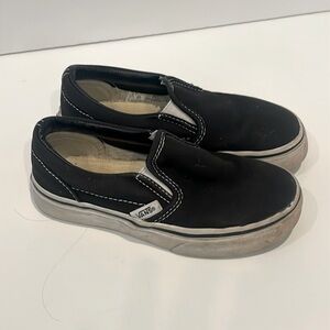 Vans kids 12 slip on black tennis shoes sneakers girls boys
